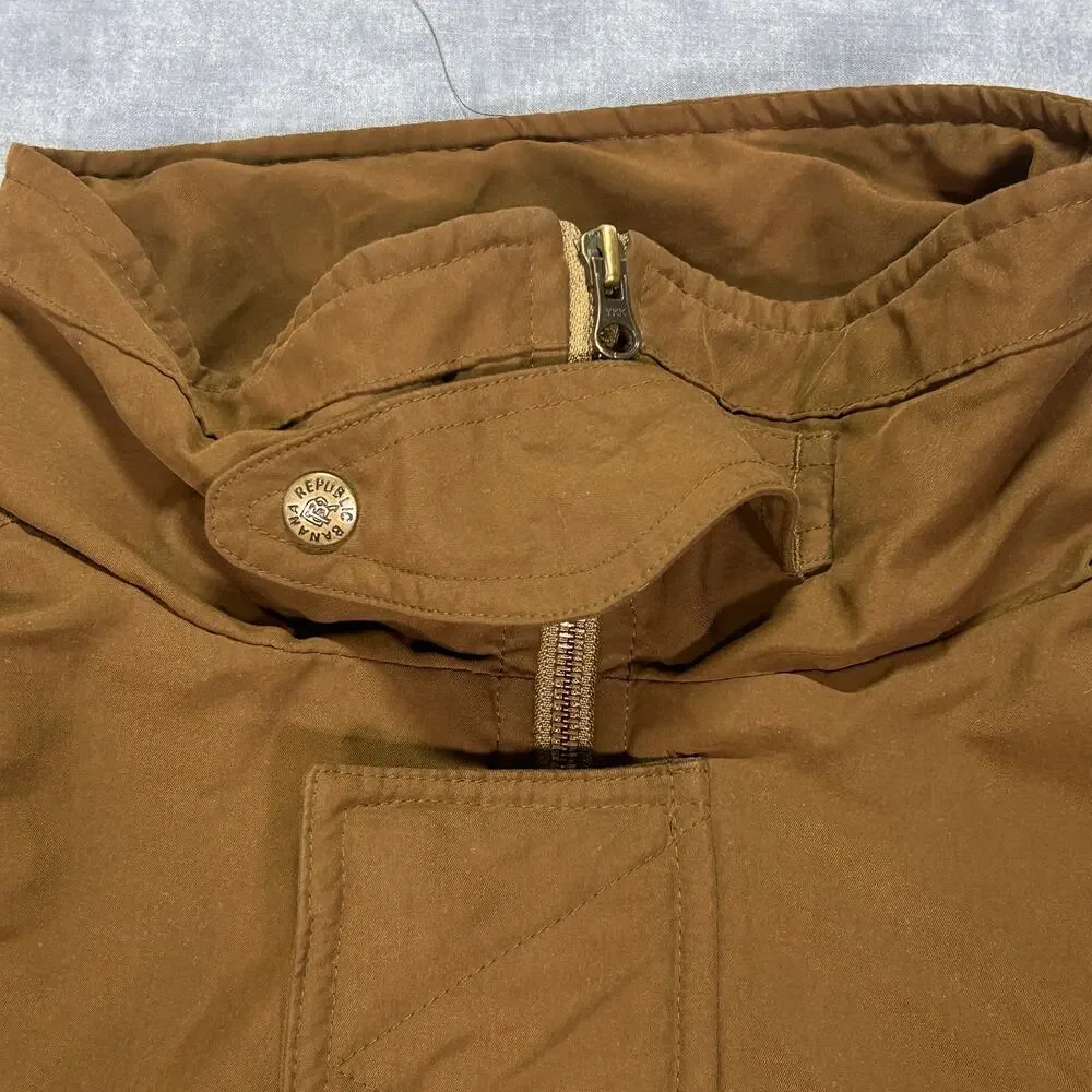 Vintage Banana Republic Safari Travel Clothing Field Jacket Wool Lined Mens XL